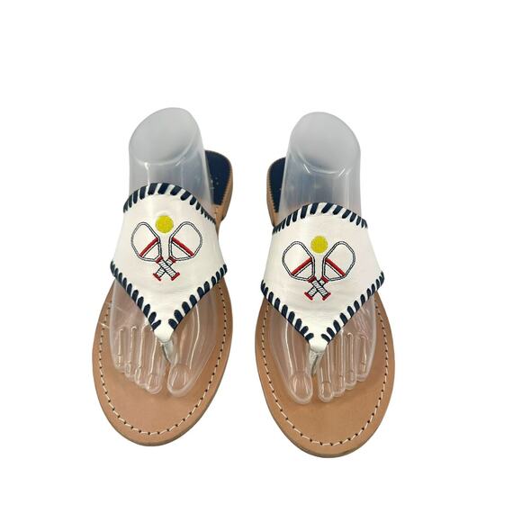 Jack Rogers "Pickleball" Whipstitch Embroidered Thong Sandals Size 11 M NWOB - Picture 3 of 10